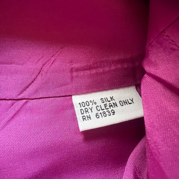 100% Silk Rickie Freeman Teri Jon size 12 Pink Fuchsia Spaghetti Strap Dress - Picture 7 of 16